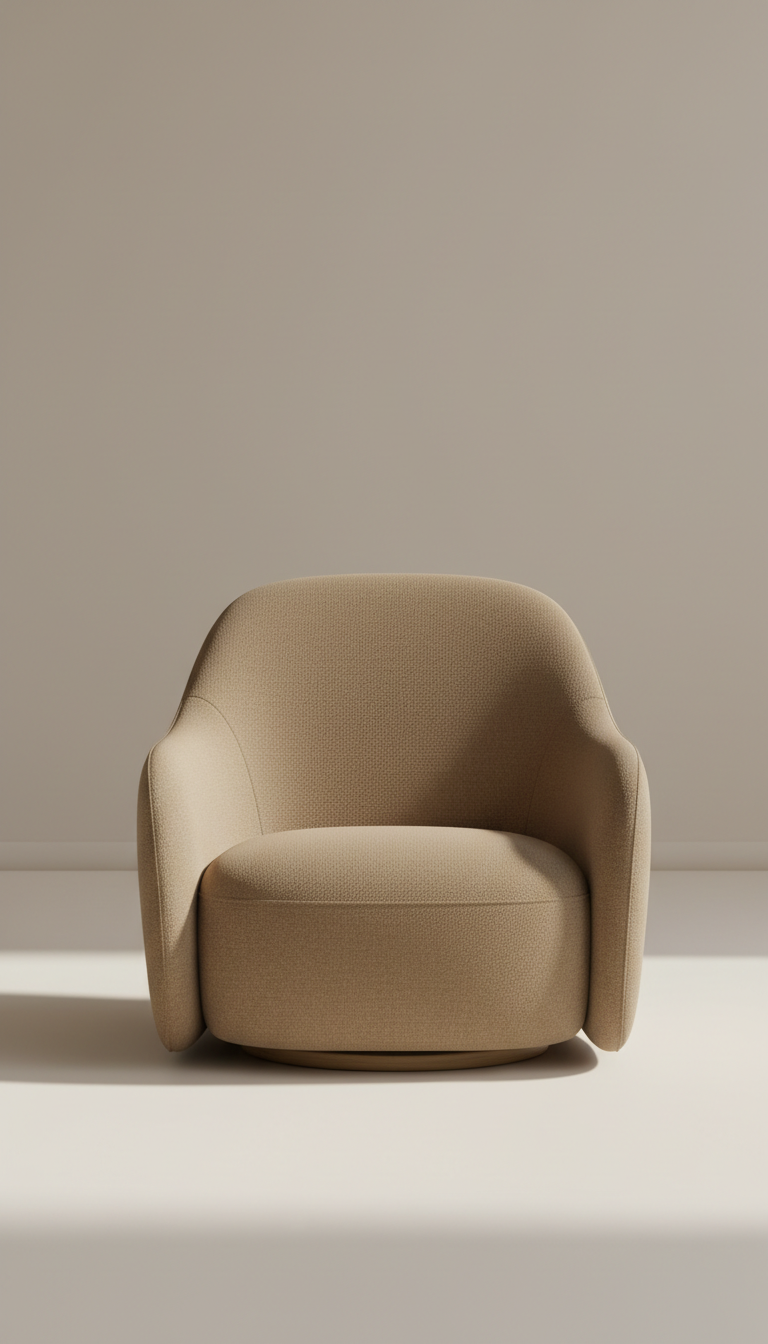 Curved Armchair in Velvet