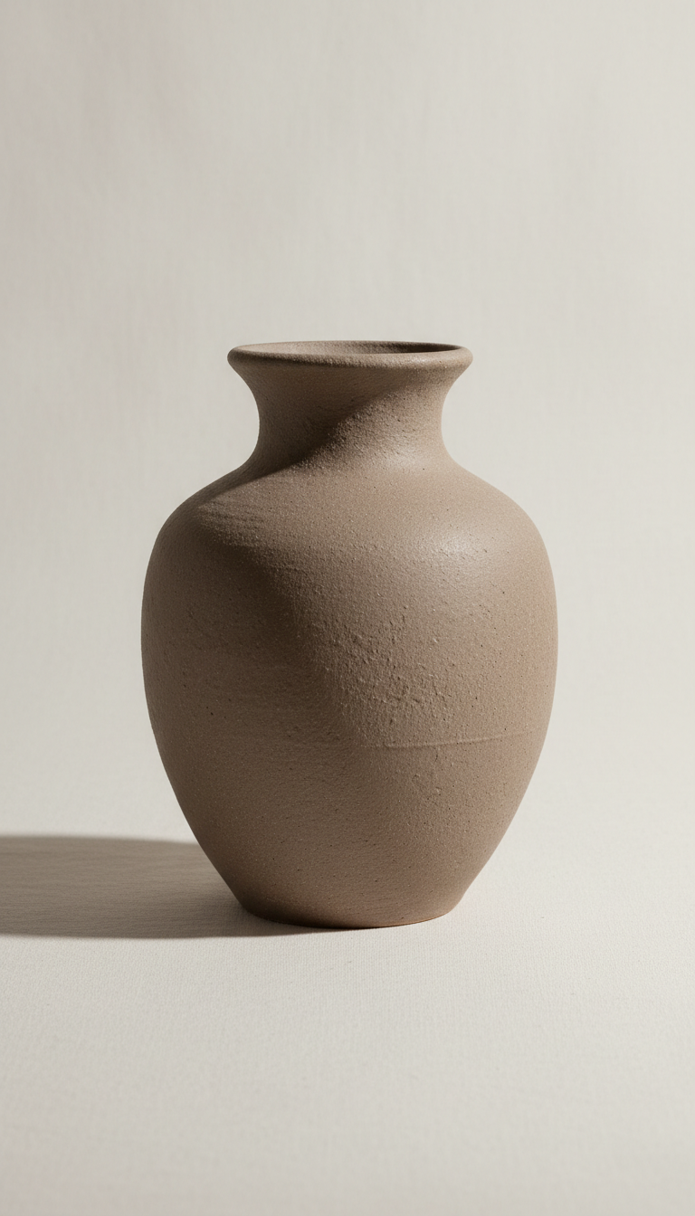 Smoked Almond Ceramic Vase